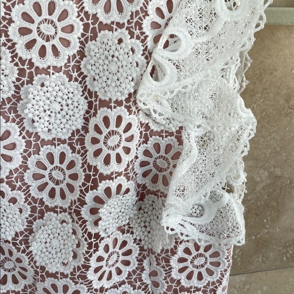 Alexis Dress Arleigh White Lace Ruffle Open Back Cocktail Mini XS Zipper Floral - Picture 5 of 13